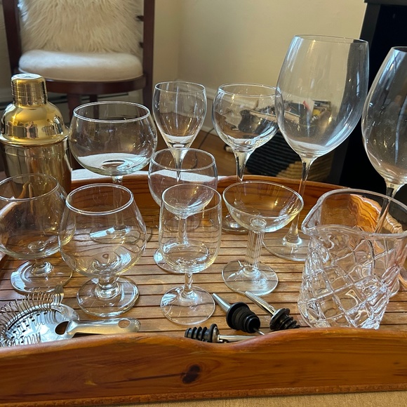 12 Mixed Glass Home Bar Set with Cocktail Shaker Crystal cocktail mixing glass
